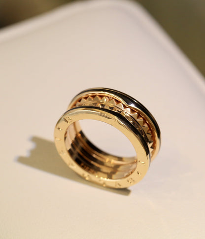 [GALE]ZERO 1 PINK GOLD BLACK CERAMIC RING
