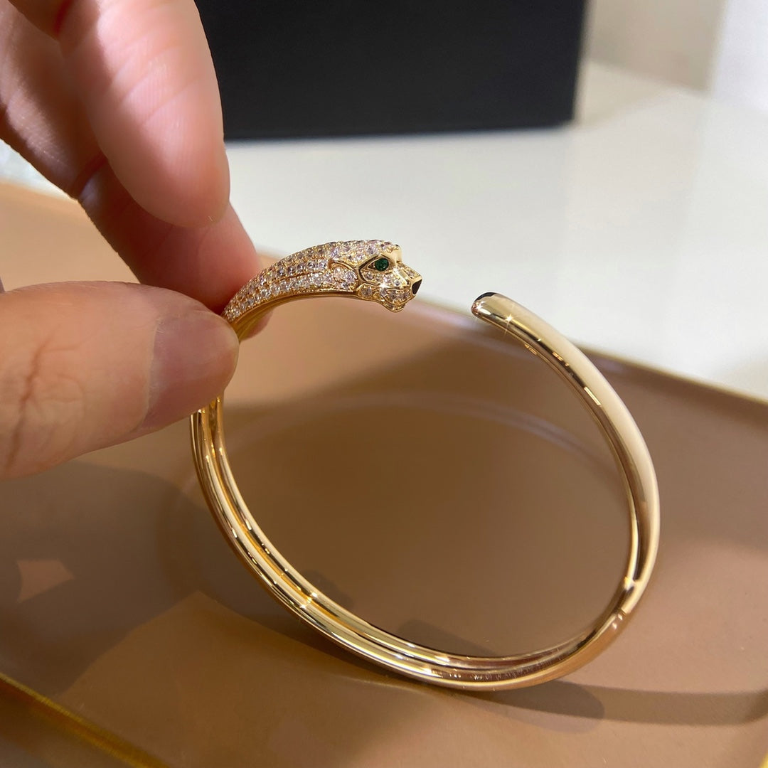 [NOVO]パンテール ゴールド ダイヤモンド オープンブレスレット