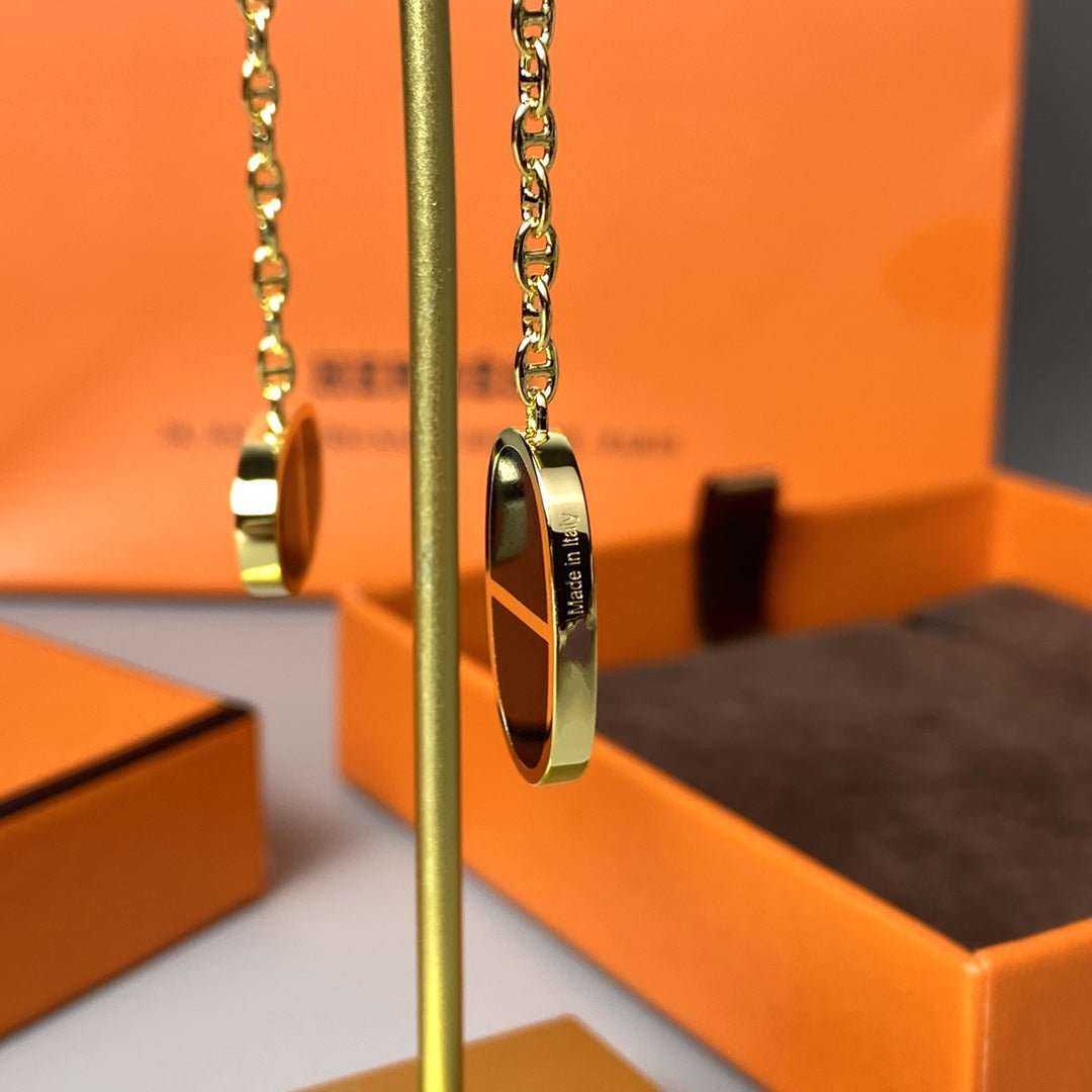 [GALE]CHAINE VERSO BLACK CERAMIC EARRINGS