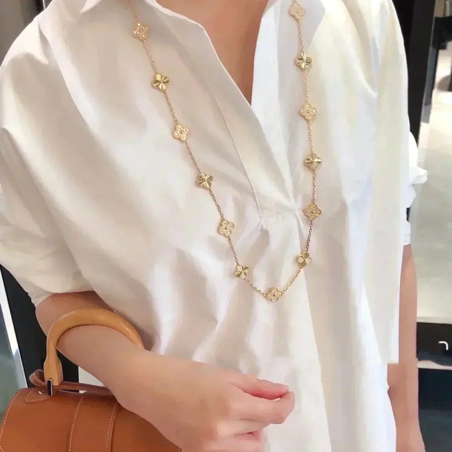 [NOVO]クローバー 20モチーフ レーザーダイヤモンドネックレス