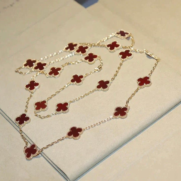 [GALE]CLOVER 20 MOTIFS CARNELIAN NECKLACE