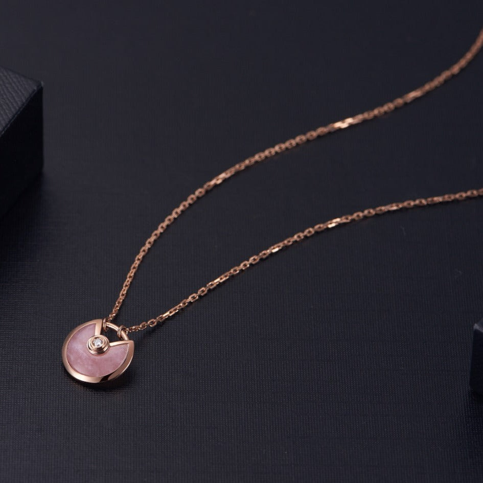 [GALE]AMULETTE ROSE GOLD PINK MOP NECKLACE