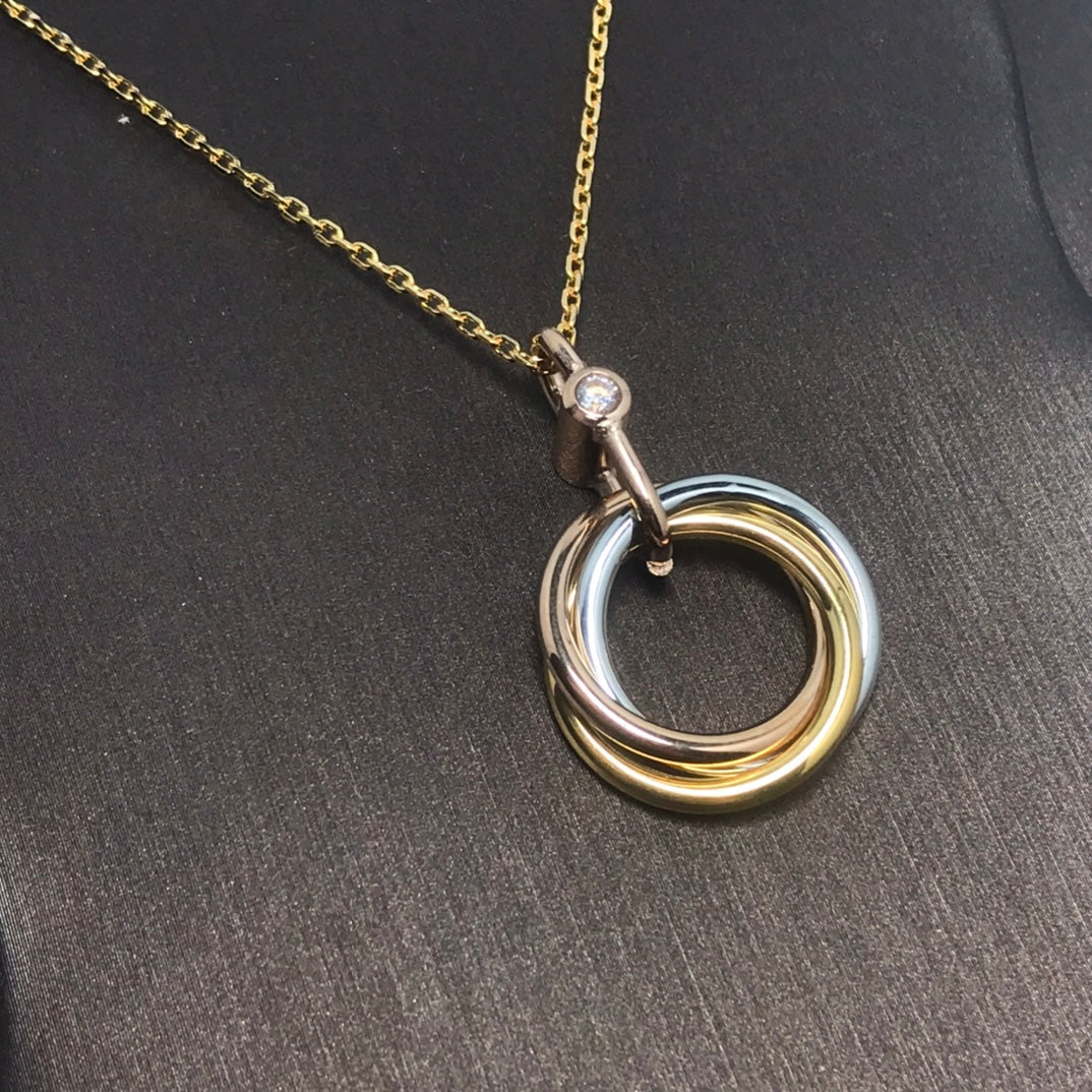 [GALE]TRINITY SILVER GOLD PINK GOLD NECKLACE