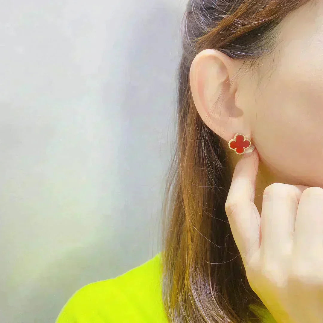 [GALE]CLOVER MEDIUM 1 MOTIFS CARNELIAN  EARRINGS