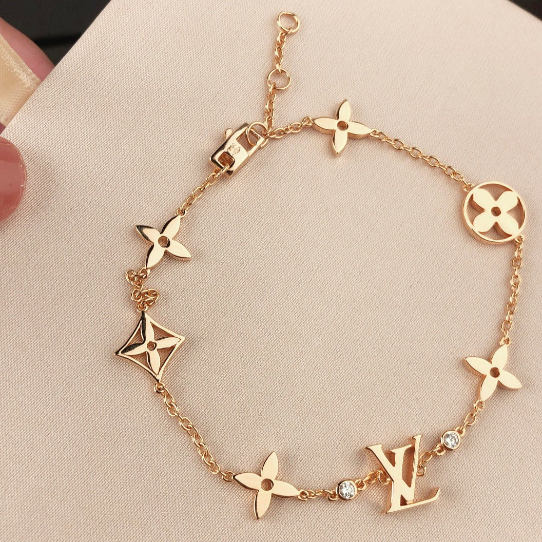 [GALE]STAR AND SUN 7 MOTIFS GOLD BRACELET