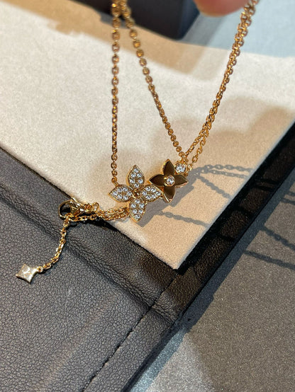 [GALE]STAR BLOSSOM NECKLACE PINK GOLD DIAMONDS