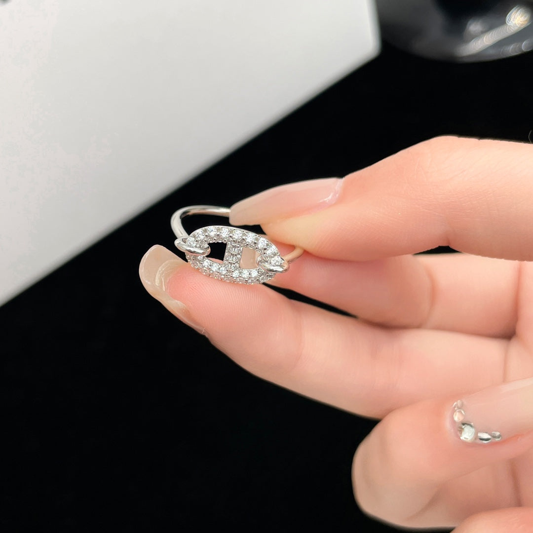 [GALE]RONDE SMALL SILVER DIAMOND RING