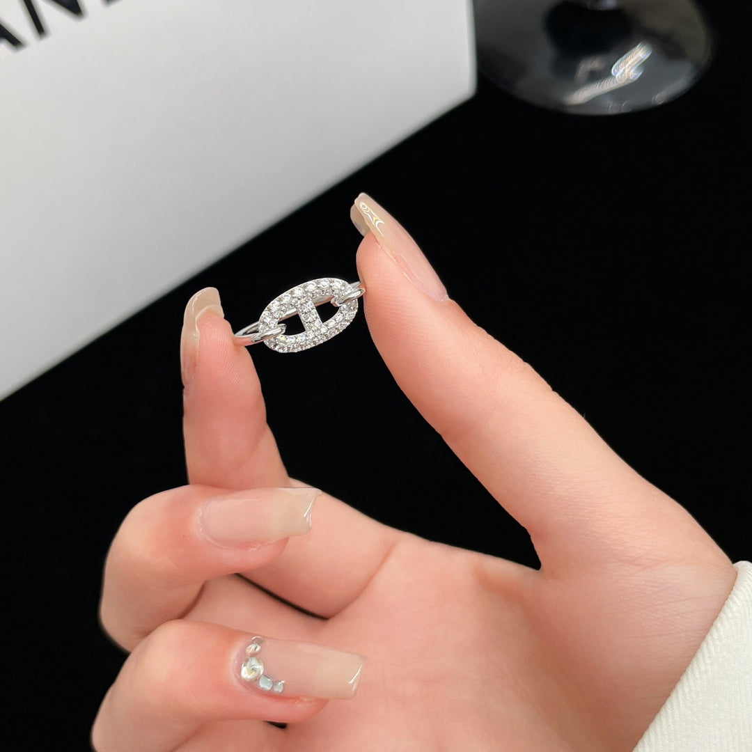 [GALE]RONDE SMALL SILVER DIAMOND RING