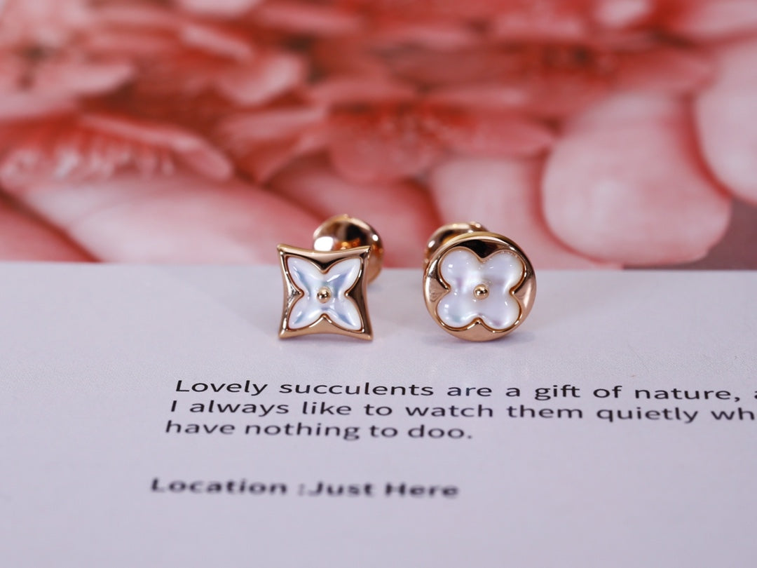 [GALE]STAR AND SUN PINK GOLD MOP STUD EARRINGS