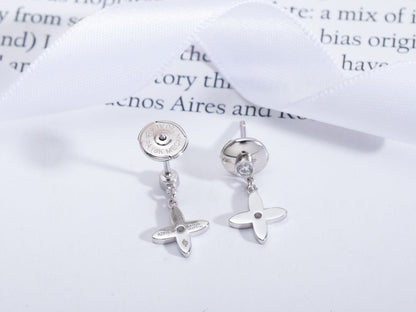 [GALE]VIDYLLE SILVER DIAMOND MINI DROP EARRINGS
