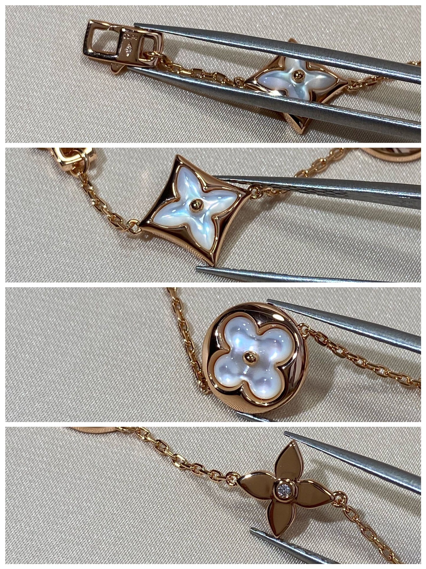 [GALE]STAR AND SUN 5 MOTIF MOP PINK GOLD BRACELET