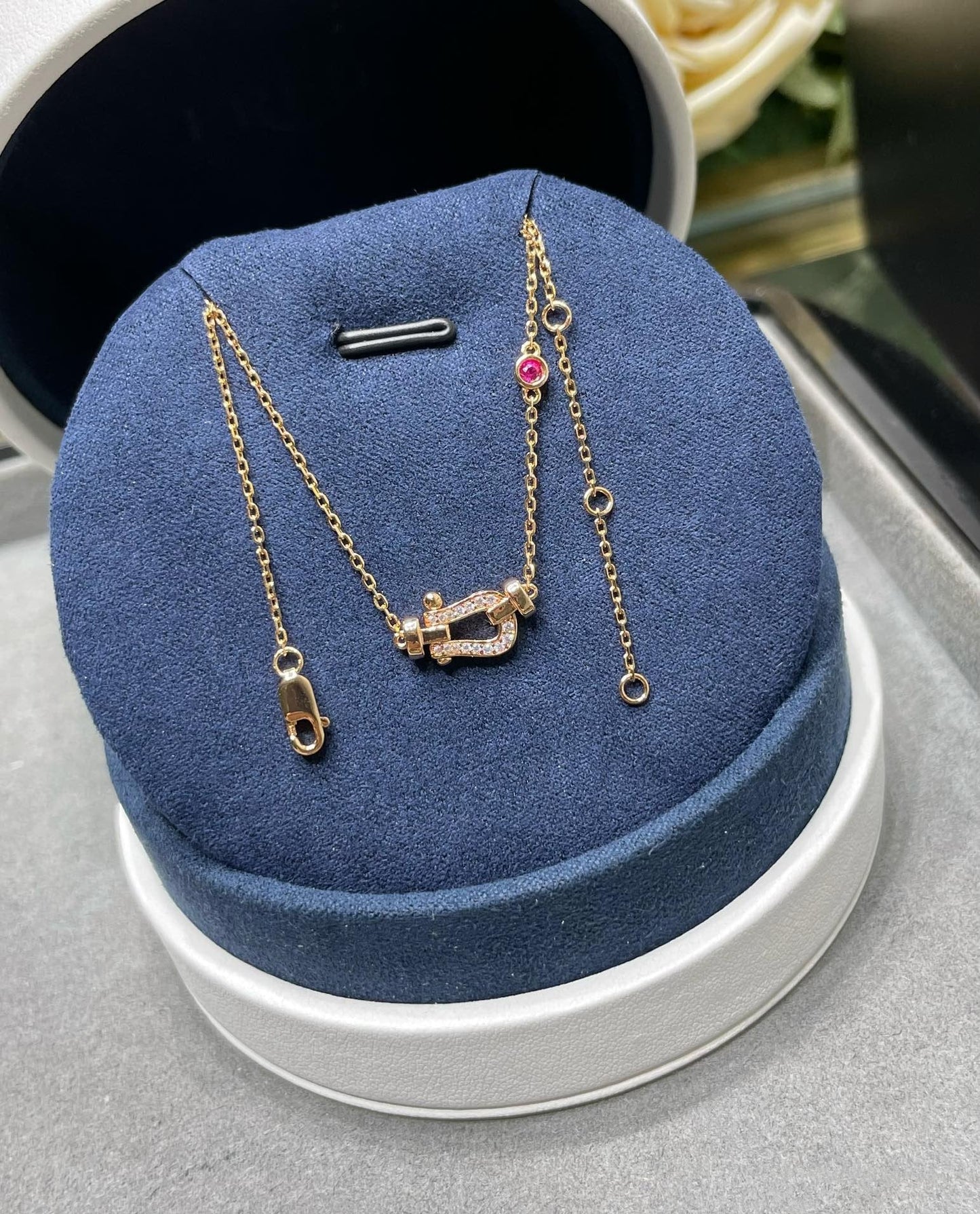 [GALE]FORCE 10 DIAMOND PINK GOLD NECKLACE