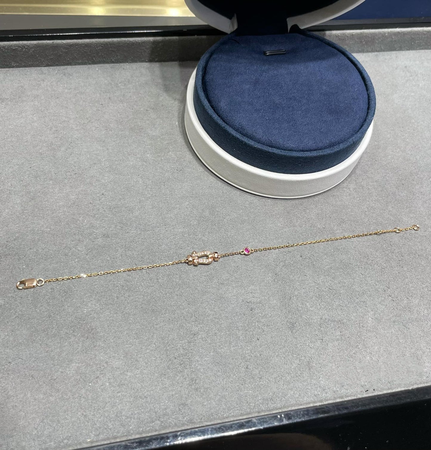 [GALE]FORCE 10 DIAMOND CHAIN LINK PINK GOLD BRACELET