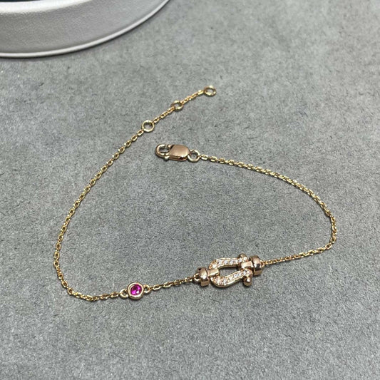 [GALE]FORCE 10 DIAMOND CHAIN LINK PINK GOLD BRACELET