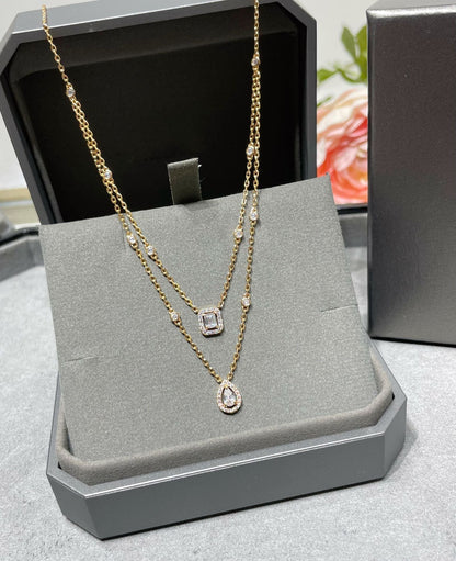 [GALE]MY TWIN 2 ROW DIAMOND NECKLACE