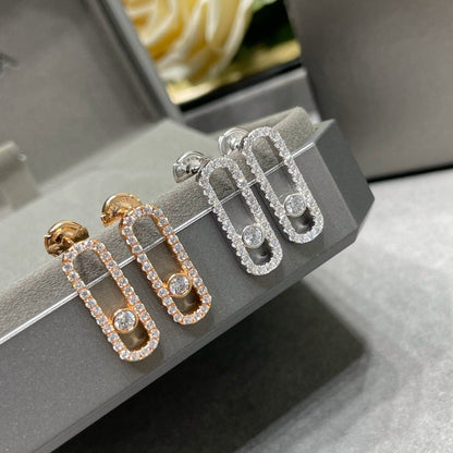[GALE]MOVE UNO STUD DIAMOND PAVED EARRINGS