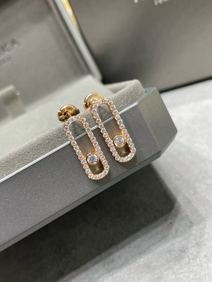 [GALE]MOVE UNO STUD DIAMOND PAVED EARRINGS