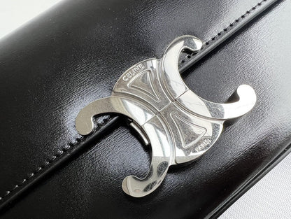 CLASSIC TRIOMPHE 20 BLACK CALFSKIN SILVER HARDWARE