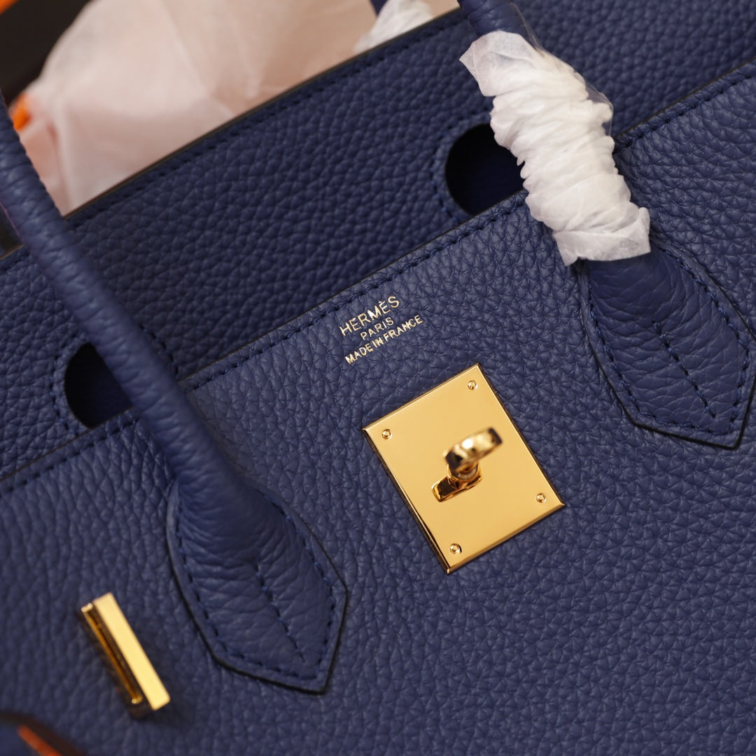 HM BIRKIN BAG 35 NAVY TOGO GOLD HARDWARE