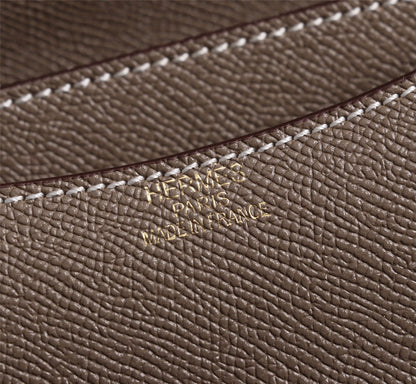 HM CONSTANCE BAGS 19 CHOCOLATE EPSOM GOLD HARDWARE