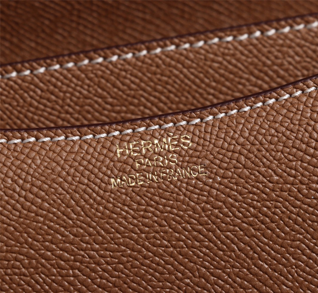 HM CONSTANCE BAGS 19 RUSSET EPSOM GOLD HARDWARE