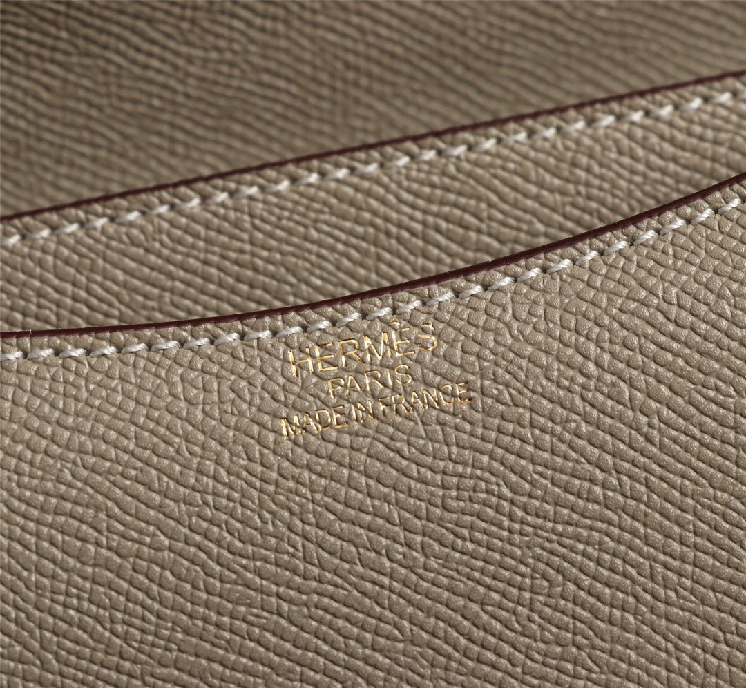 HM CONSTANCE BAGS 22 KHAKI EPSOM GOLD HARDWARE