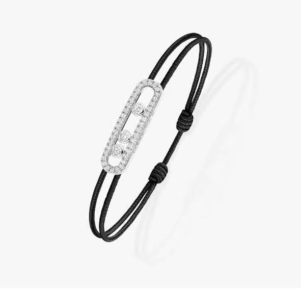 [GALE]Messika Care(s) pink cord pavé bracelet
