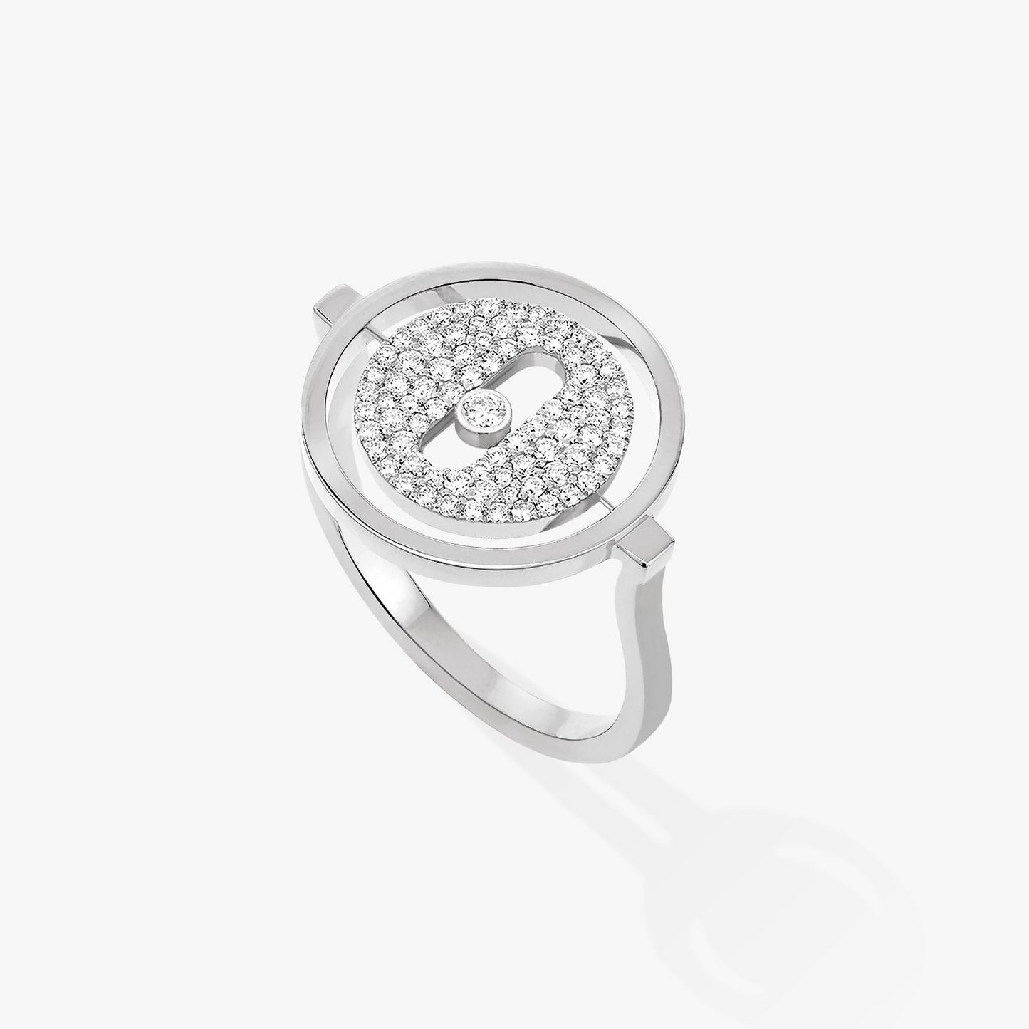 [GALE]LUCKY MOVE PAVED SILVER DIAMOND RING
