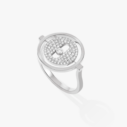 [GALE]LUCKY MOVE PAVED SILVER DIAMOND RING
