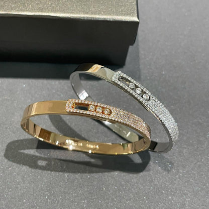 [GALE]Move Noa Rose Gold Pavé Diamond Bangle Bracelet