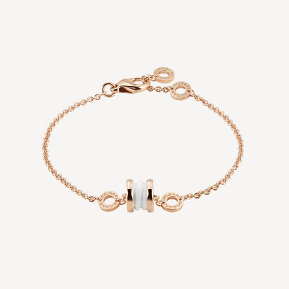[GALE]ZERO 1 SOFT PINK GOLD AND WHITE CERAMIC BRACELET