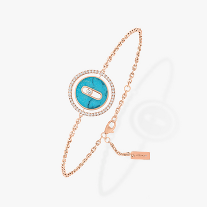 [GALE]LUCKY MOVE TURQUOISE PINK GOLD DIAMOND BRACELET