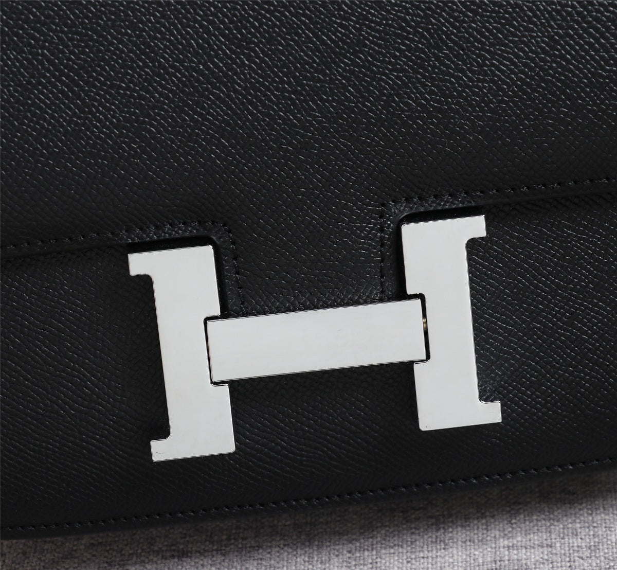 HM CONSTANCE BAGS 19 BLACK EPSOM SILVER HARDWARE