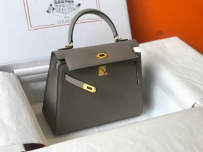 hm kelly 32cm dark grey epsom leather gold hardware