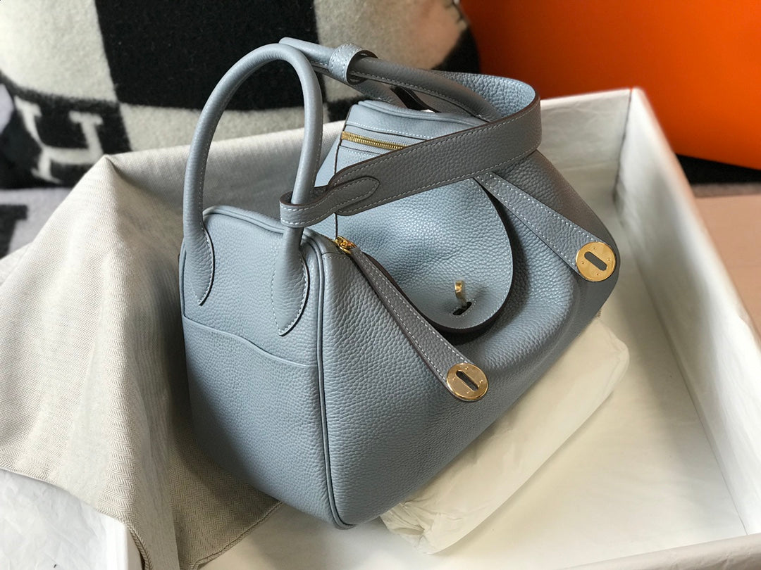 HM LINDY 26 BAG TEMPERED GRAY TAURILLON CLEMENCE LEATHER
