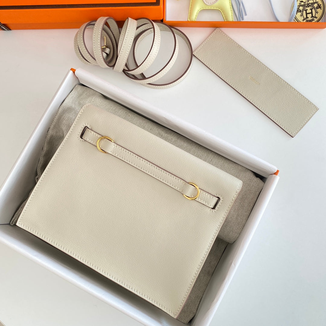 Kelly Danse II 22cm White Evercolor Leather Ghw