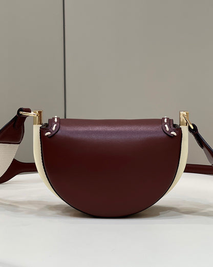 MOONLIGHT 19 IN WINE RED SMOOTH CALFSKIN GOLD HARDWARE