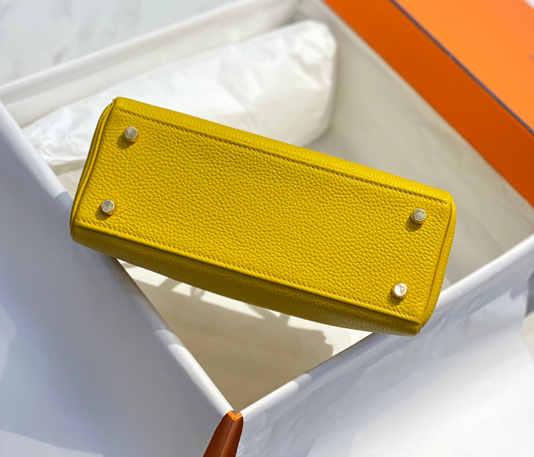 HM KELLY 25CM YELLOW TOGO GOLD HARDWARE