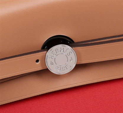 HM HERBAG ZIP 31 RED AND CIDER CANVAS