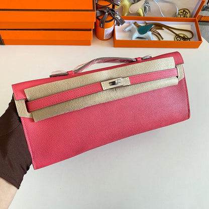 HM Kelly Cut 31 Amaranth Epsom Leather Silver Hardware 229043