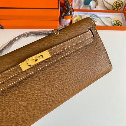 HM Kelly Cut 31 Peanut Butter Epsom Leather Gold Hardware 229057