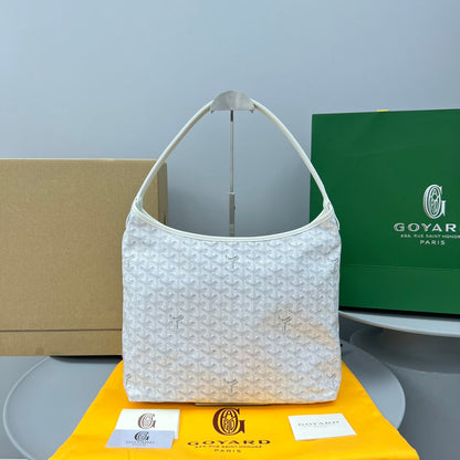HOBO BOHÉME 34 IN WHITE GOYARDINE CANVAS AND CALFSKIN