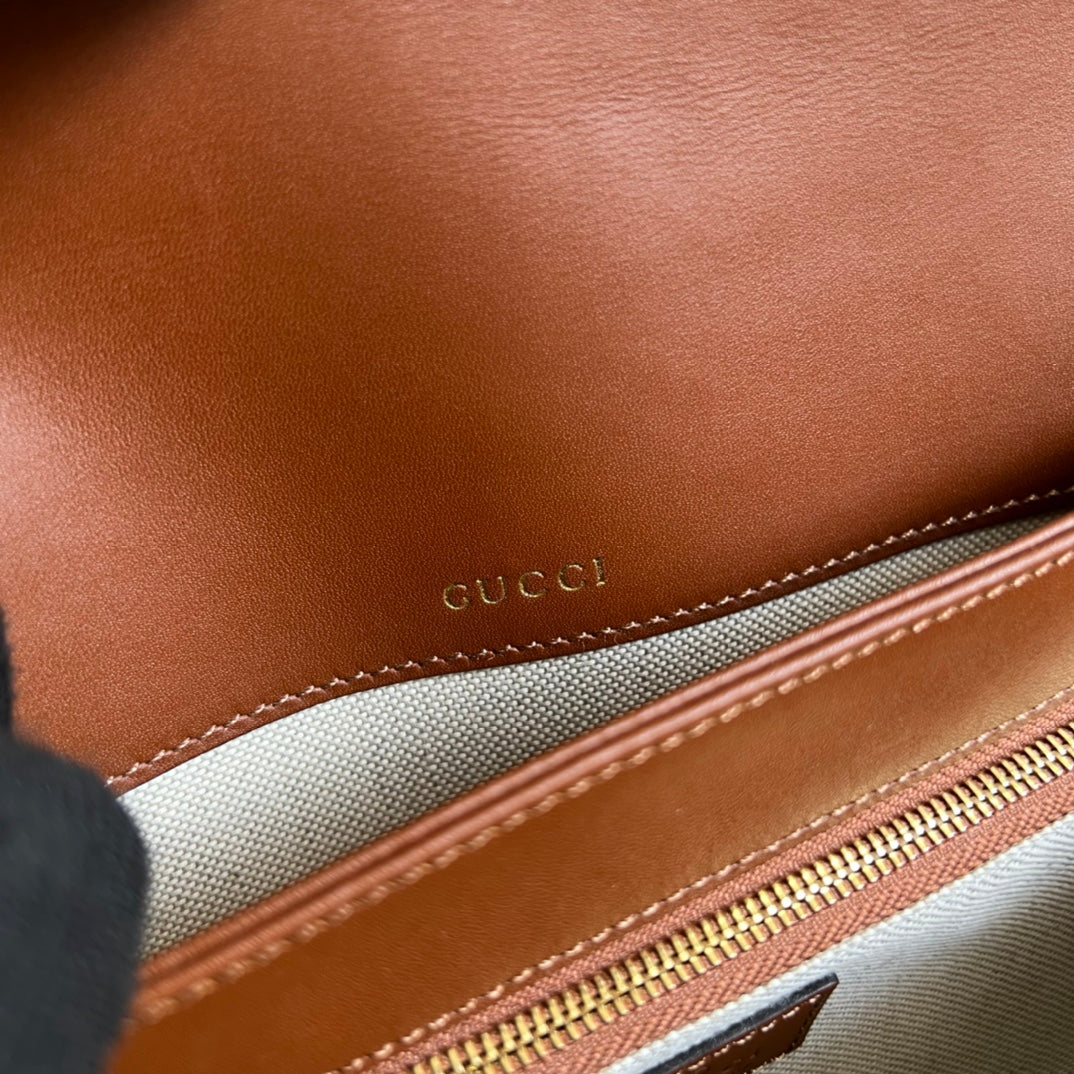 GG HORSEBIT 1955 MINI BAG 25 IN CINNAMON BROWN CALFSKIN