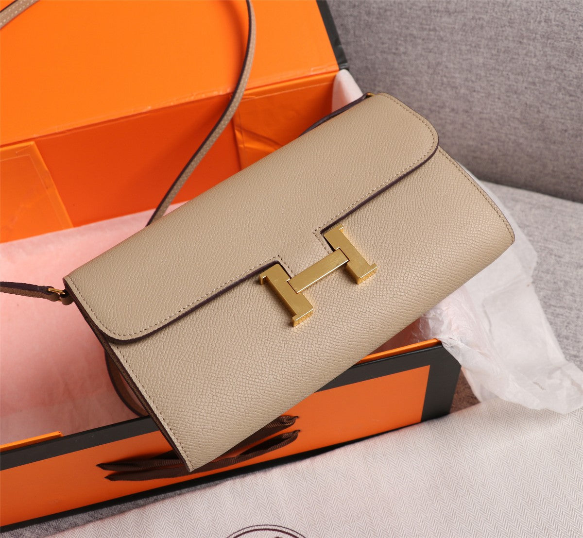 HM CONSTANCE BAGS DAKANG 20.5 BEIGE EPSOM