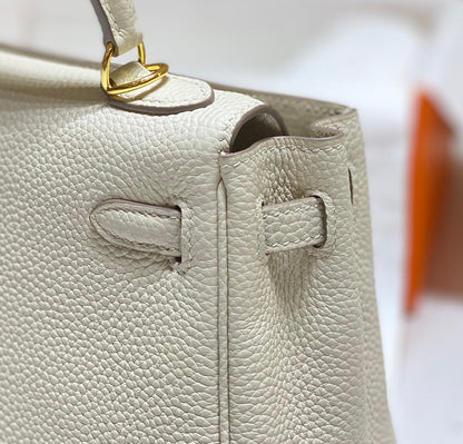 HM Mini Kelly 20cm Cream Togo Leather Gold Hardware