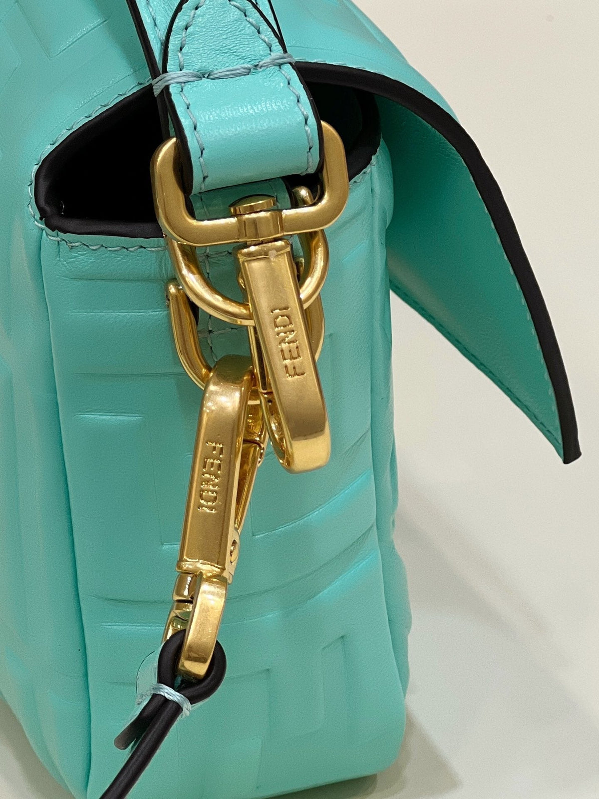Baguette 27cm Tiffany Blue Lambskin Gold Hardware