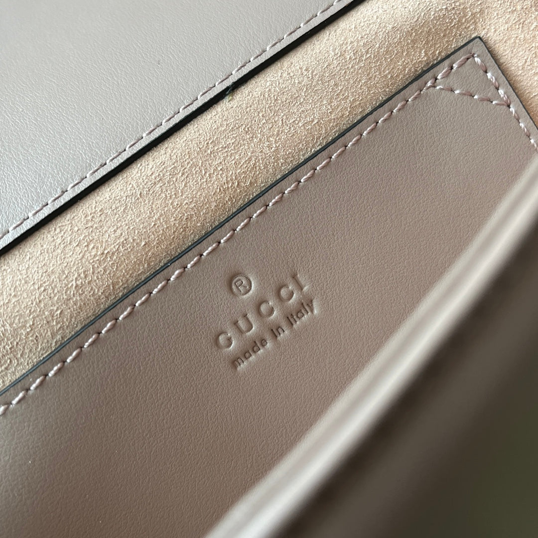 gg marmont mini 18cm dark nude calfskin gold hardware