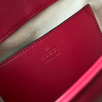 gg marmont mini 18cm red calfskin gold hardware