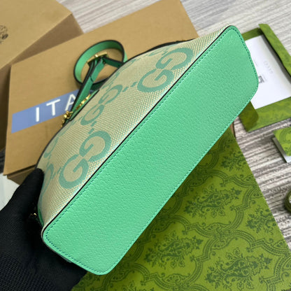 ophidia large 24cm comestic pouch beige green monogram canvas