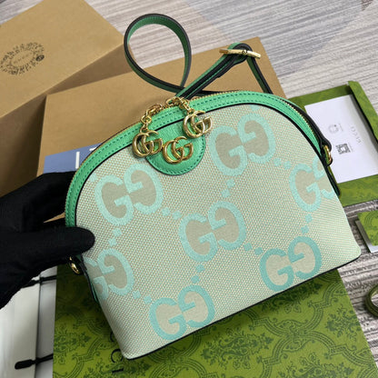 ophidia large 24cm comestic pouch beige green monogram canvas